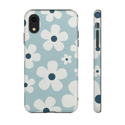 Cute Light Blue Daisy Pattern Phone Case - Blue Phone Case - iPhone XR / Glossy