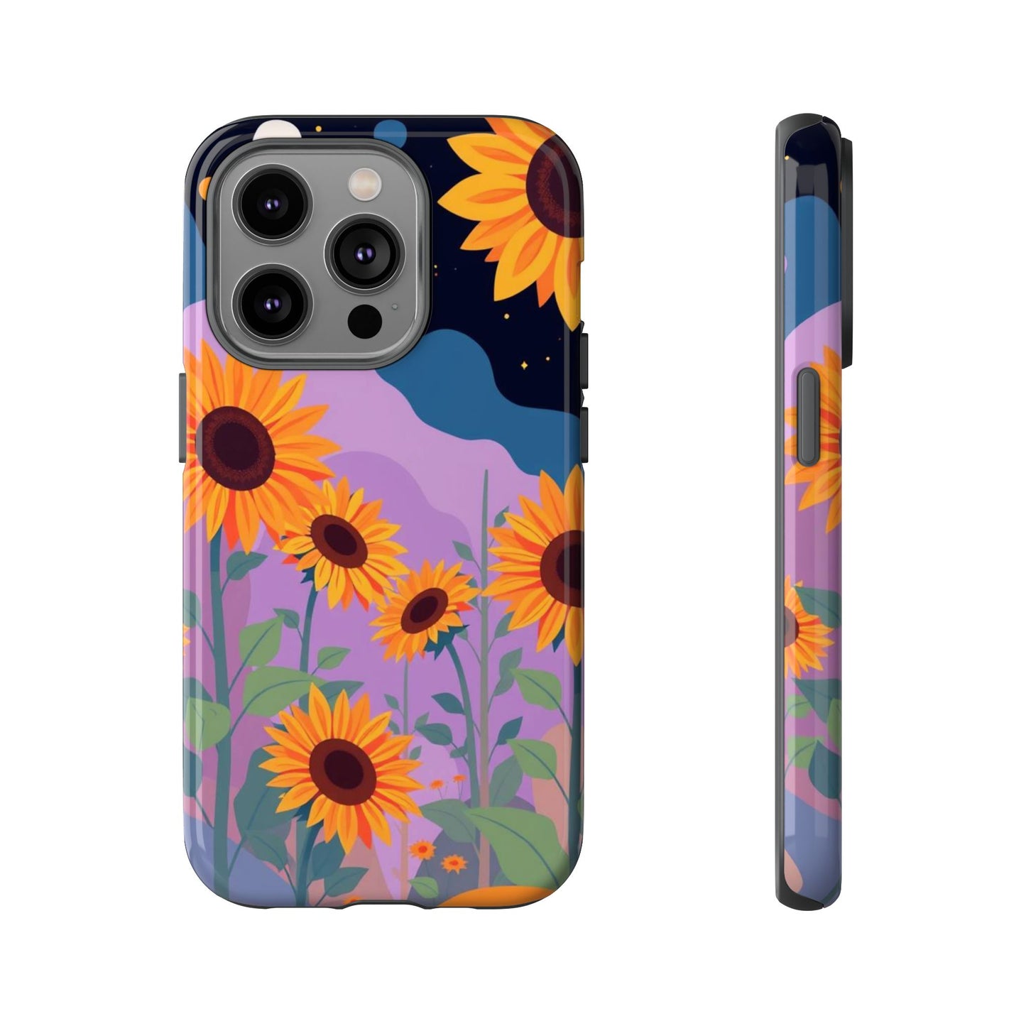iPhone 14 Pro / Glossy Phone Case - Surreal Sunflower Design Phone Case