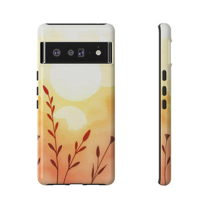 Google Pixel 6 Pro / Glossy Phone Case - Watercolour Wildflower & Sun Design Phone Case