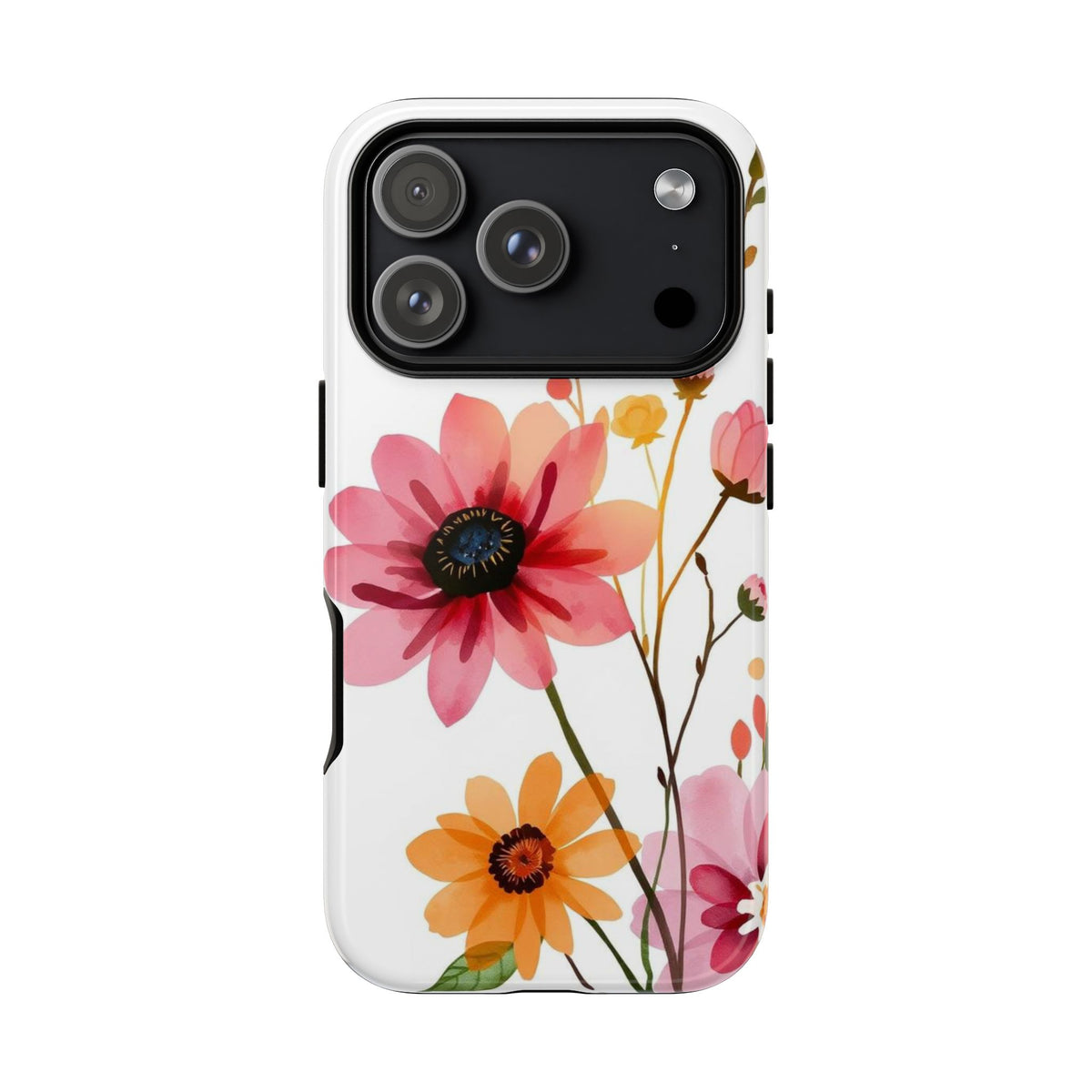 Watercolour Style Simple Wildflower Design Phone Case - Multicolor Phone Case - iPhone 18 Pro / Glossy