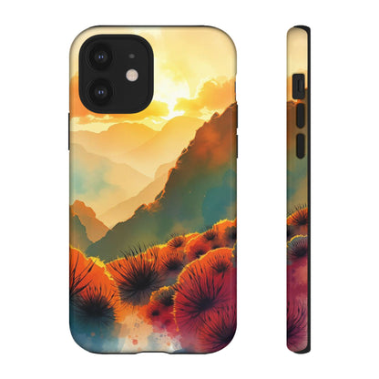 iPhone 12 / Glossy Phone Case - Ideallic Watercolour Sunset Design Phone Case