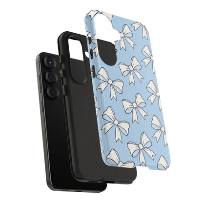 Chic Powder Blue Bow Pattern Phone Case