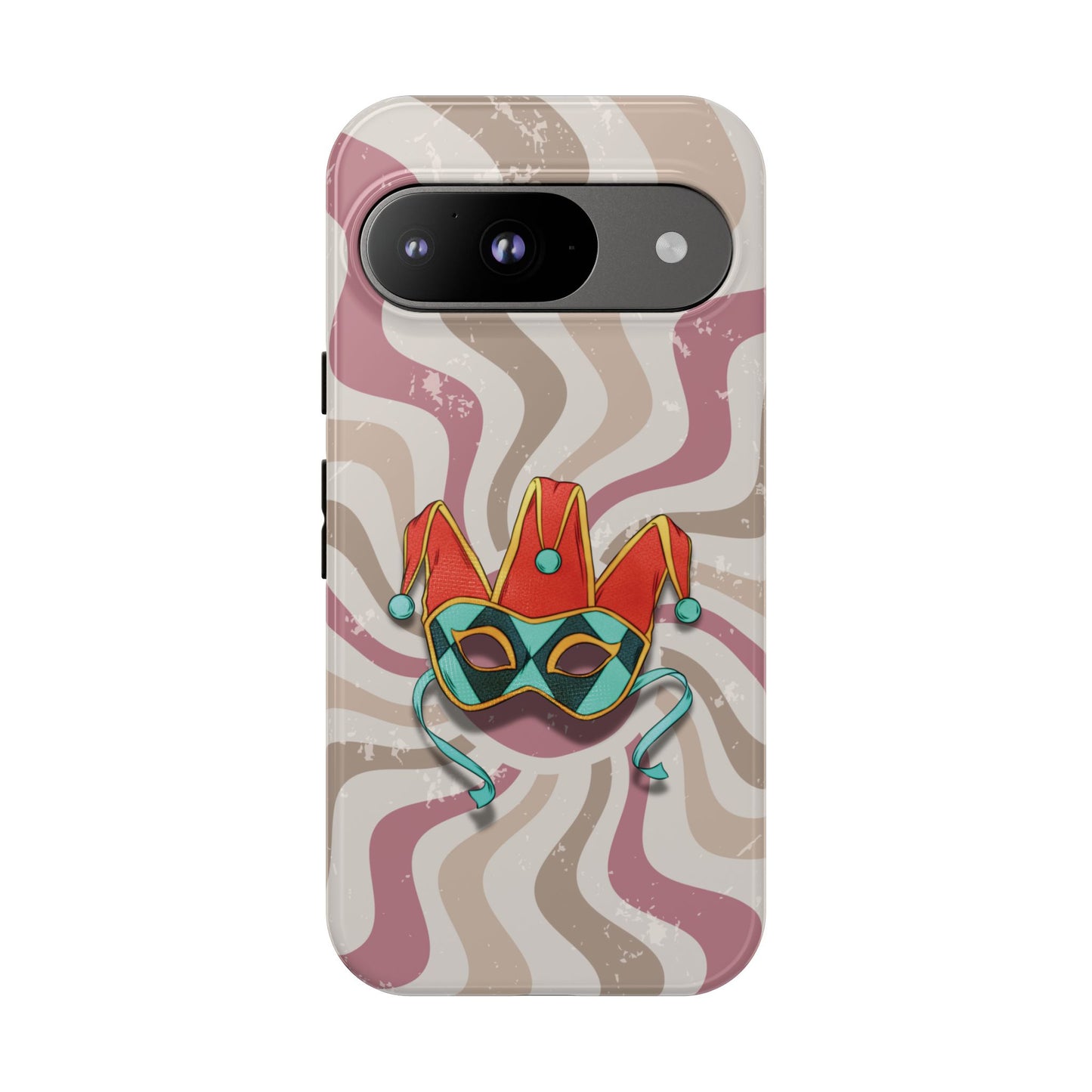 Venetian Jester Mask – Pink Retro Soft Revival Phone Case - Pink Phone Case - Google Pixel 9 / Glossy