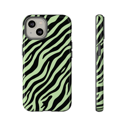 Stylish Mint Zebra Print Phone Case