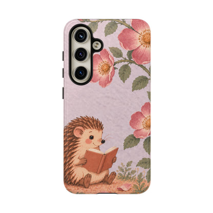 Whimsical Lilac Hedgehog and Wild Rose Phone Case - Purple Phone Case - Samsung Galaxy S24 / Glossy