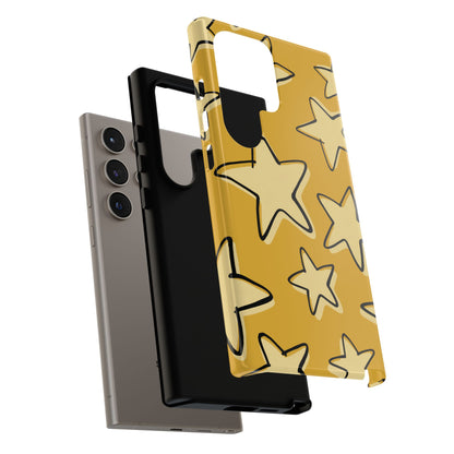 Golden Yellow Doodle Star Phone Case