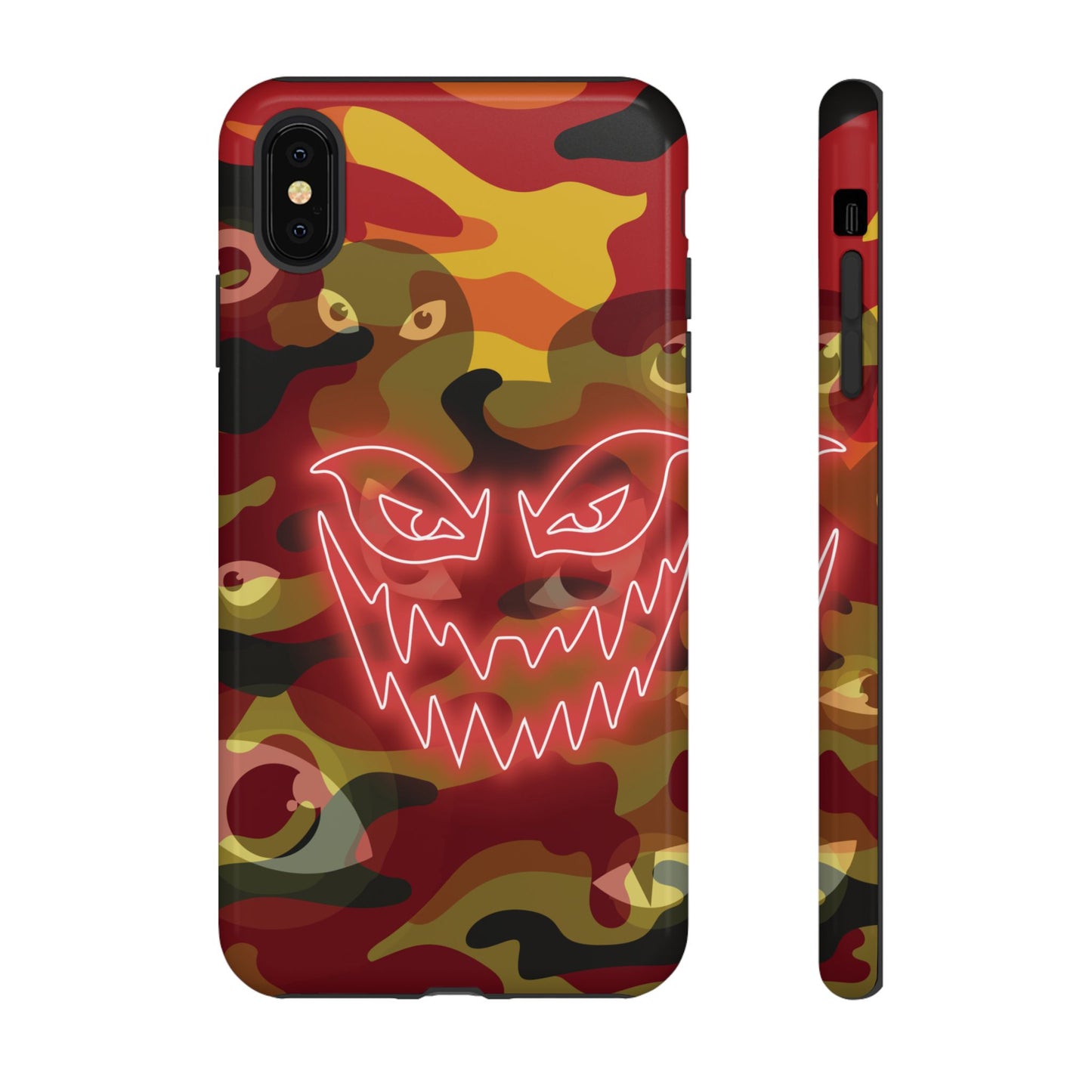 Inferno Neon Face Camo Phone Case - Red Phone Case - iPhone XS MAX / Glossy