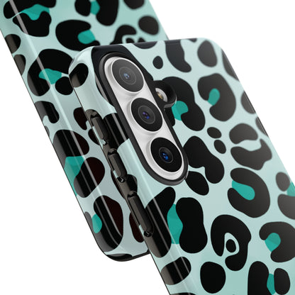 Cool Aqua Leopard Print Phone Case