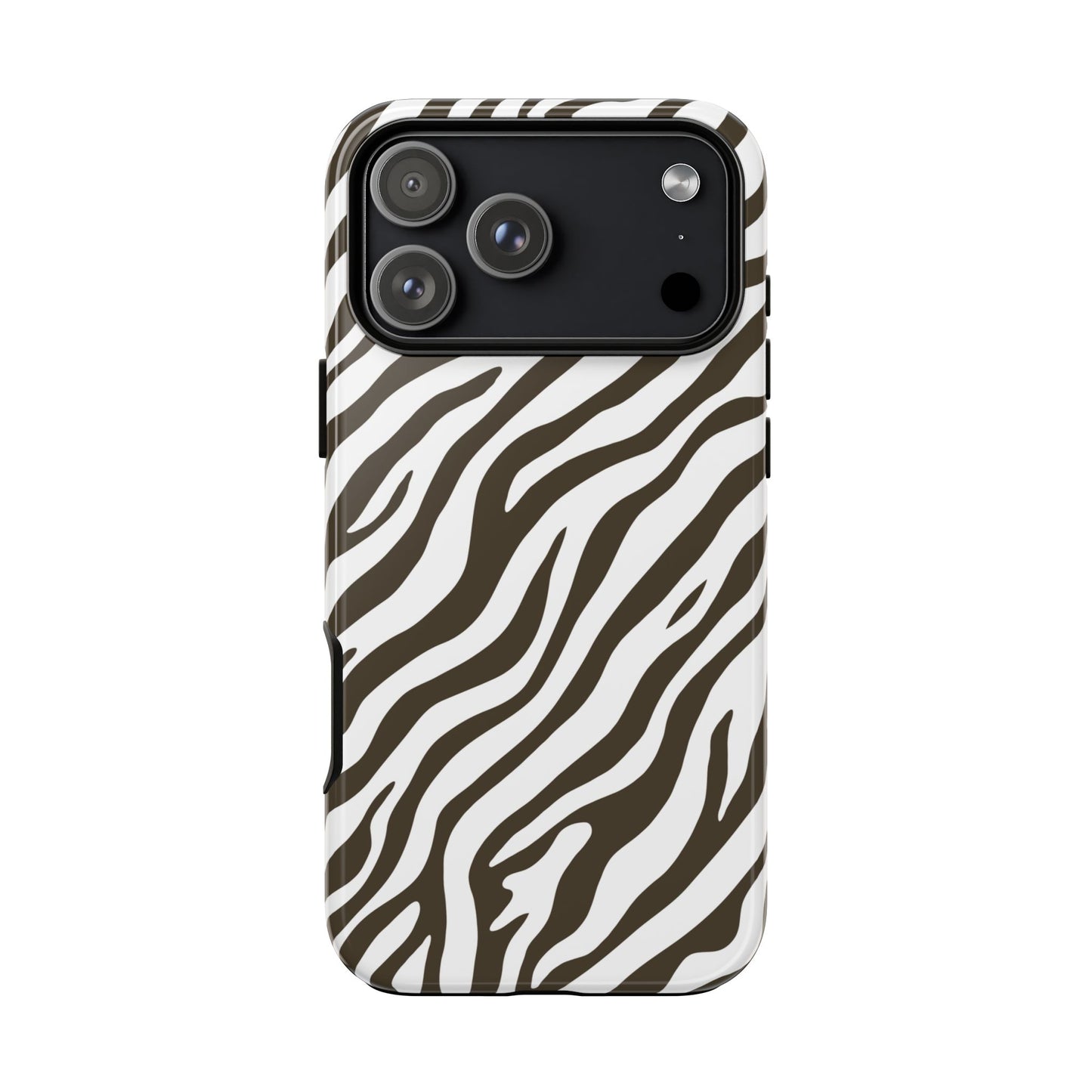 Stylish Mocha Zebra Print Phone Case
