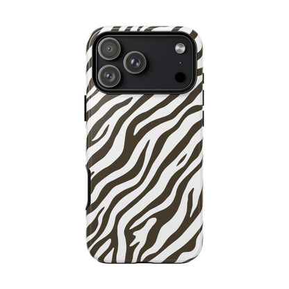 Stylish Mocha Zebra Print Phone Case