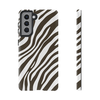 Modern Mocha Zebra Print Phone Case