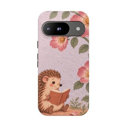 Whimsical Lilac Hedgehog and Wild Rose Phone Case - Purple Phone Case - Google Pixel 9 / Glossy