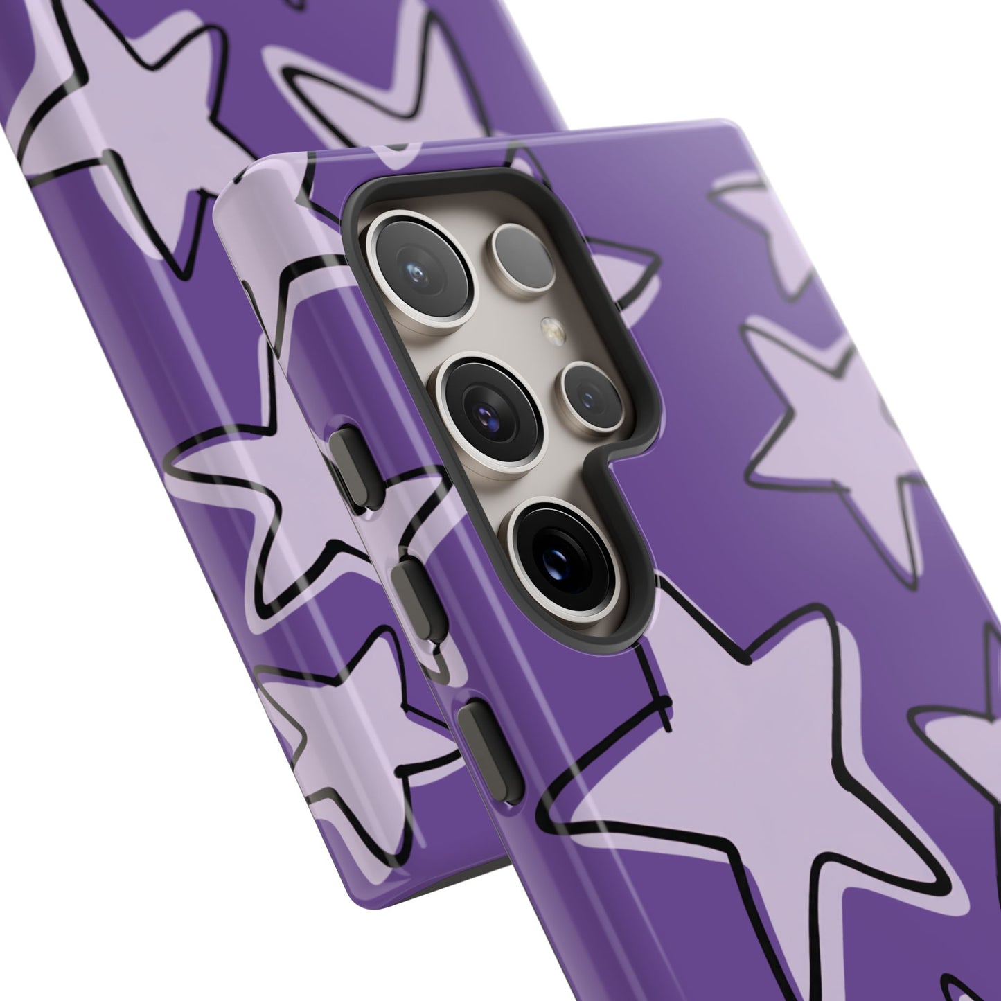 Violet Purple Doodle Star Phone Case