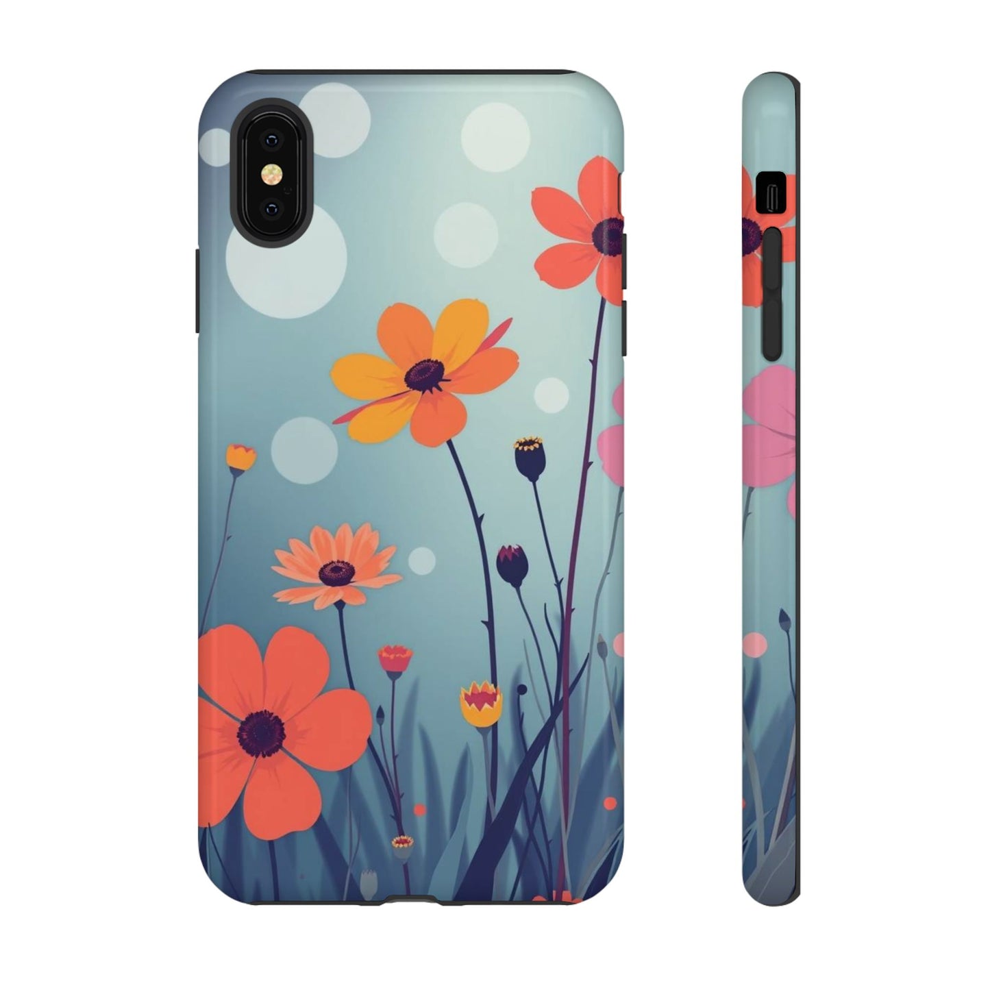 iPhone XS MAX / Glossy Phone Case - Vibrant Wildflowers Design Phone Case