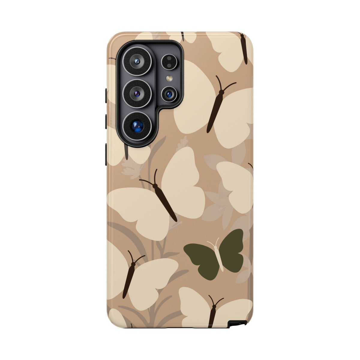 Minimalist Beige Butterfly Pattern Phone Case - Beige Phone Case - Samsung Galaxy S26 Ultra / Glossy