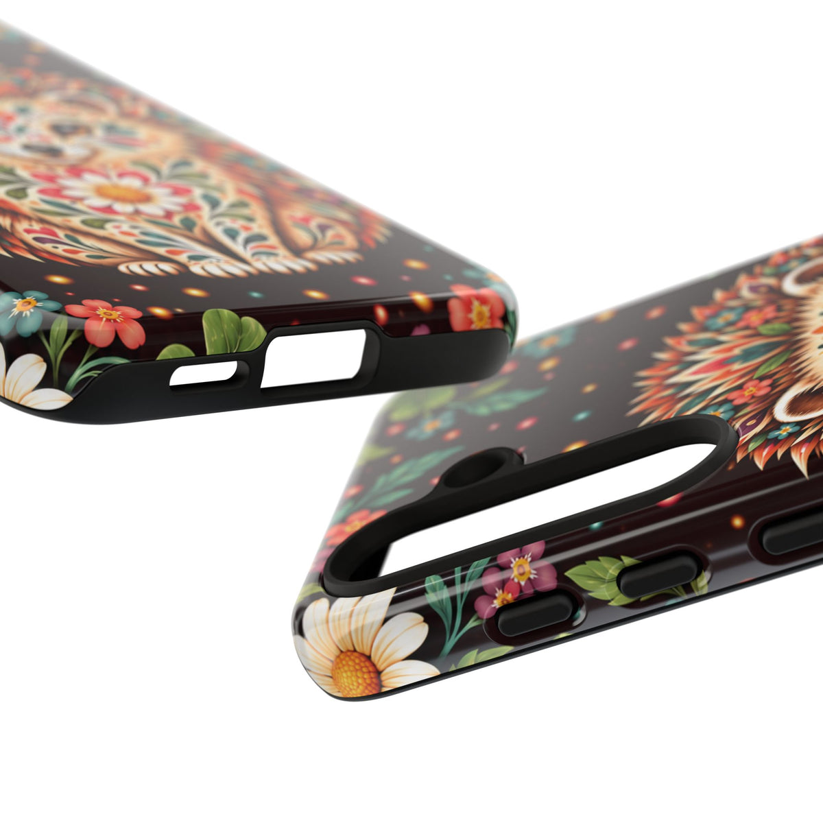 Vibrant Terracotta and Teal Calavera Hedgehog Phone Case - Multicolor Phone Case