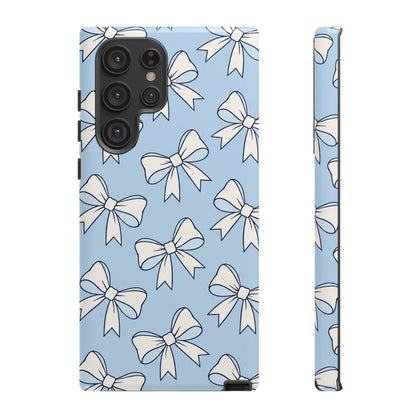 Chic Powder Blue Bow Pattern Phone Case