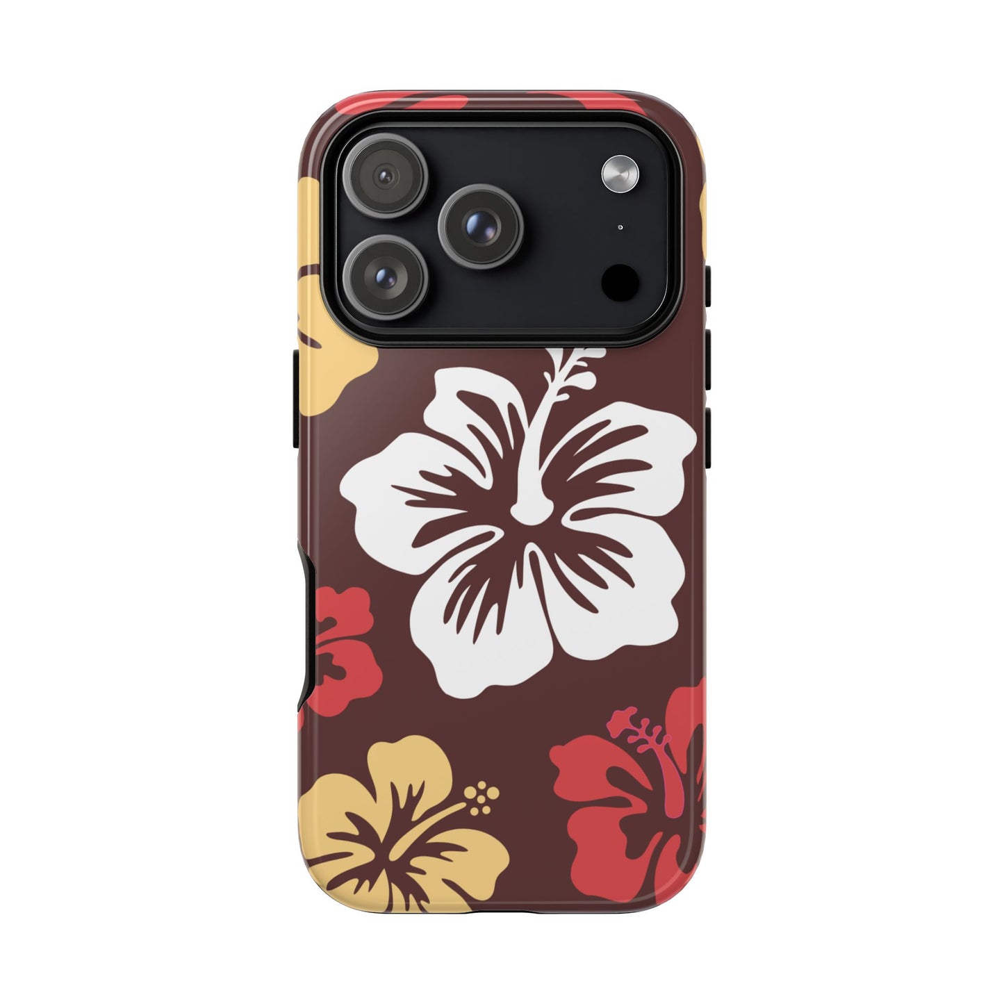 iPhone 17 Pro / Glossy Phone Case - ’Hibiscus Retro Pattern #2’ Phone Case