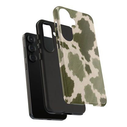 Stylish Olive Green Cow Print Phone Case