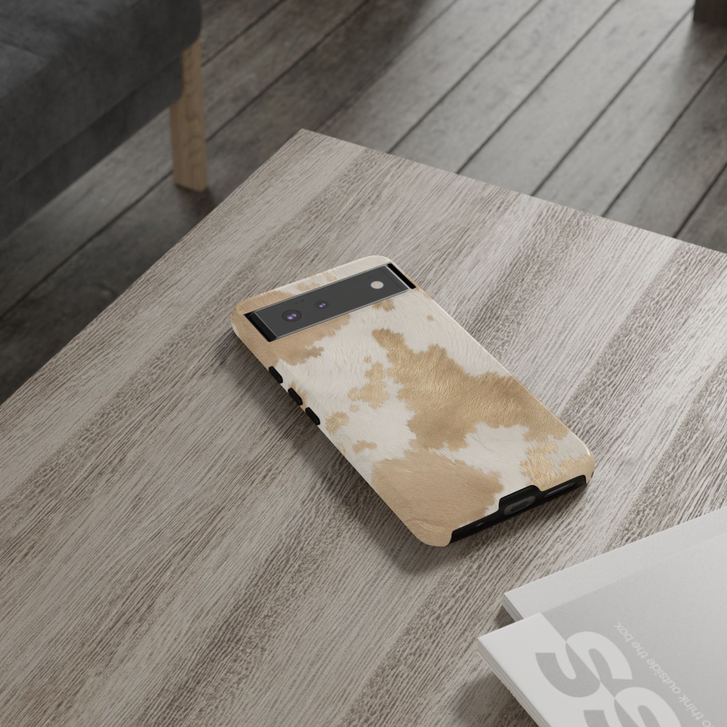 Elegant Champagne Cow Print Phone Case
