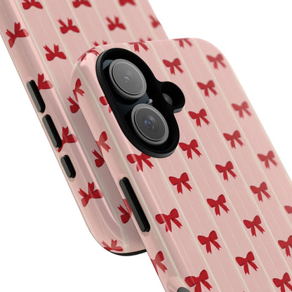 Retro Cherry Red Bow Pattern Phone Case