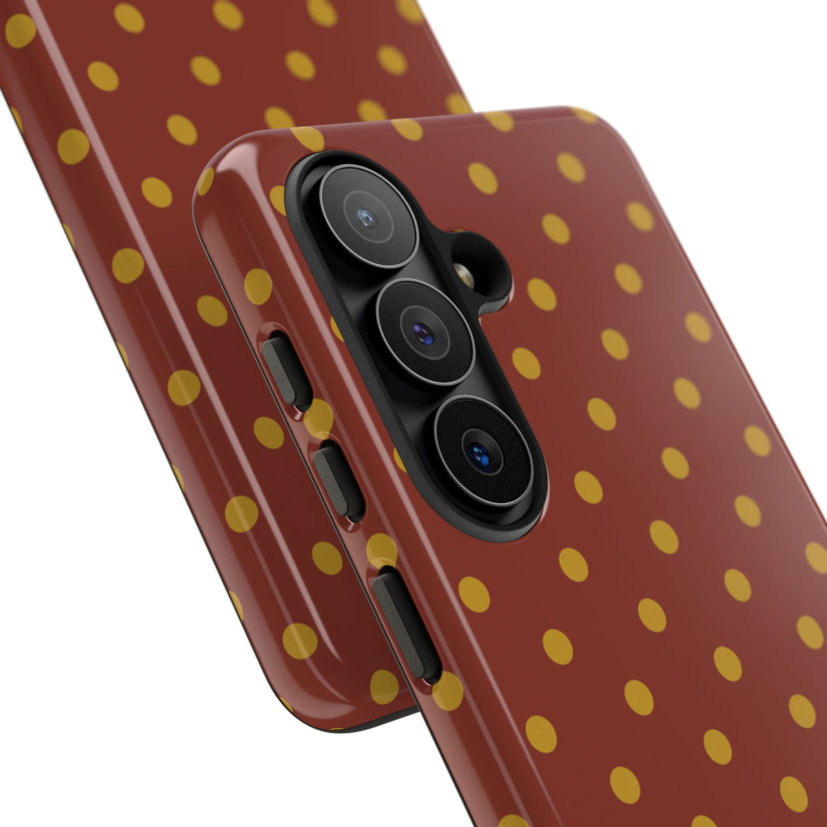 Trendy Brown & Mustard Dot Pattern Phone Case - Brown Phone Case