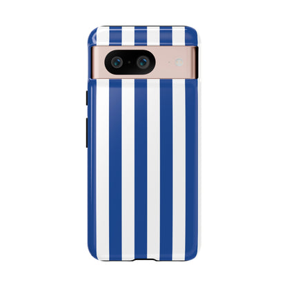 Google Pixel 8 / Glossy Phone Case - Simple Blue & White Stripe Pattern Phone Case
