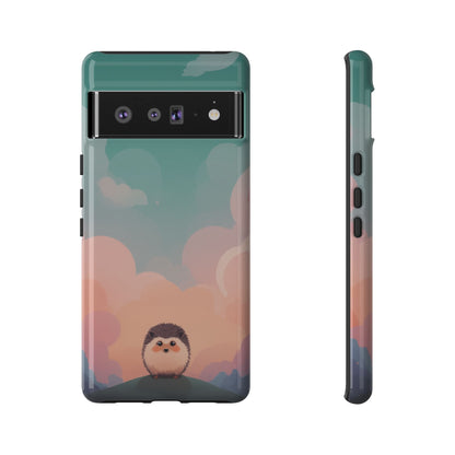 Google Pixel 6 Pro / Glossy Phone Case - Cute Hedgehog & Cloud Design Phone Case