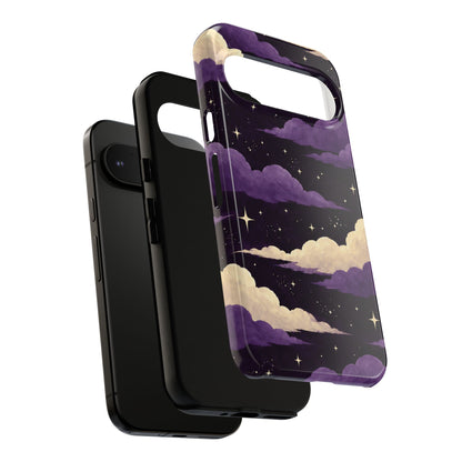 Illustrated Purple Clouds & Stars Phone Case