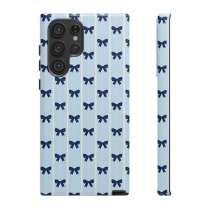 Retro Navy Blue Bow Pattern Phone Case