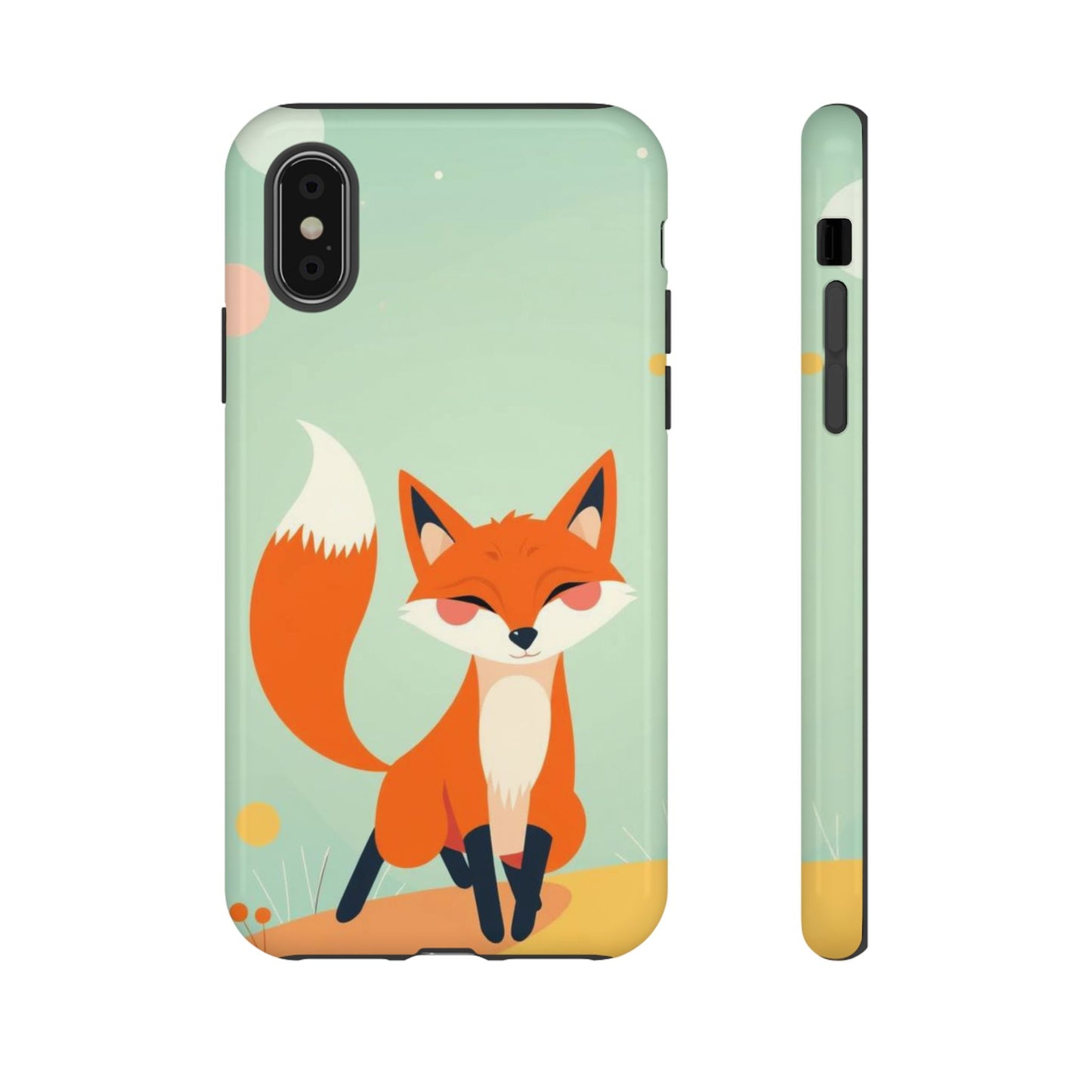 iPhone X / Glossy Phone Case - Happy Fox Design Phone Case