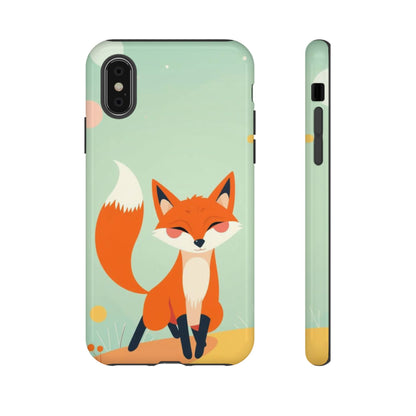 iPhone X / Glossy Phone Case - Happy Fox Design Phone Case