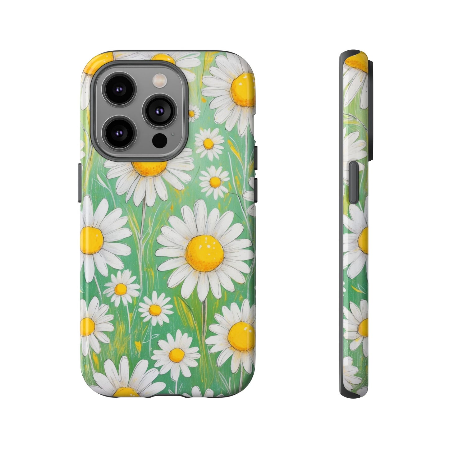 iPhone 14 Pro / Glossy Phone Case - Daisies Floral Pattern 4 Phone Case