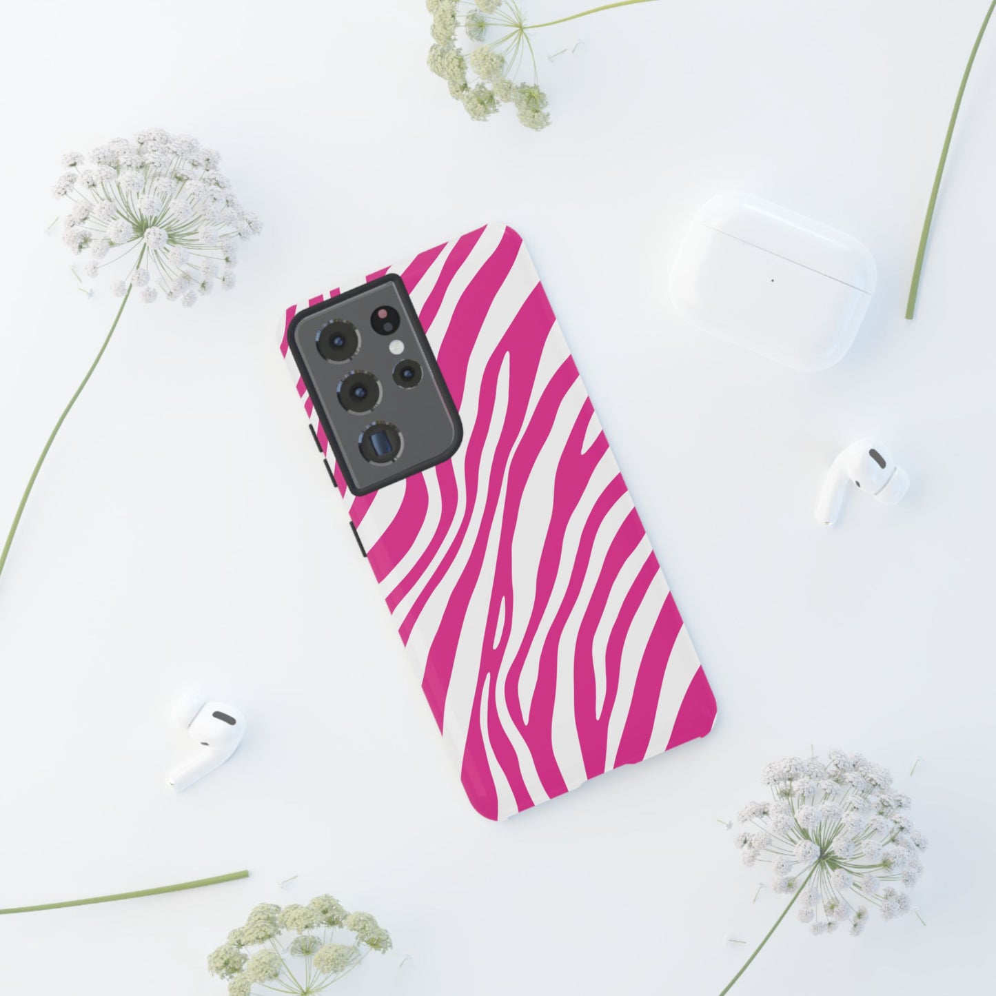 Modern Hot Pink Zebra Print Phone Case