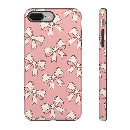 Chic Blush Pink Bow Pattern Phone Case