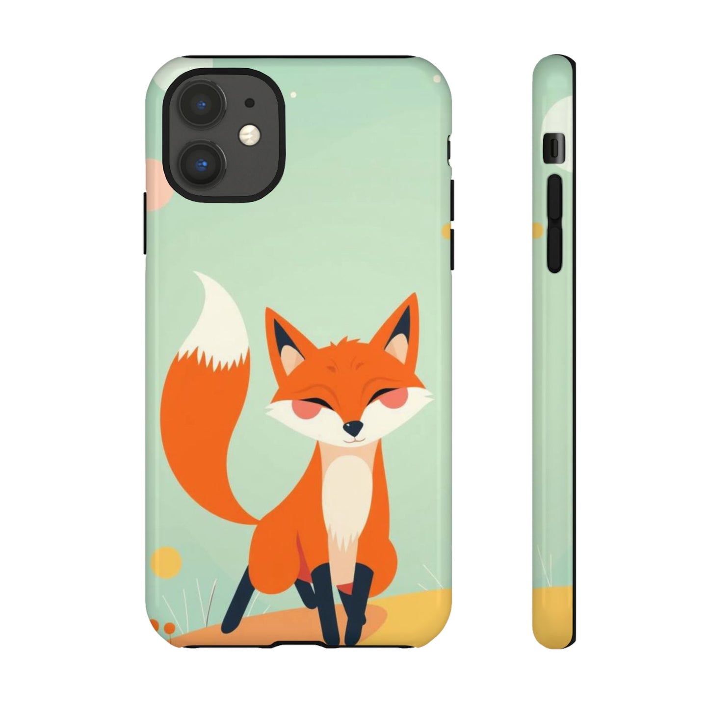 iPhone 11 / Glossy Phone Case - Happy Fox Design Phone Case