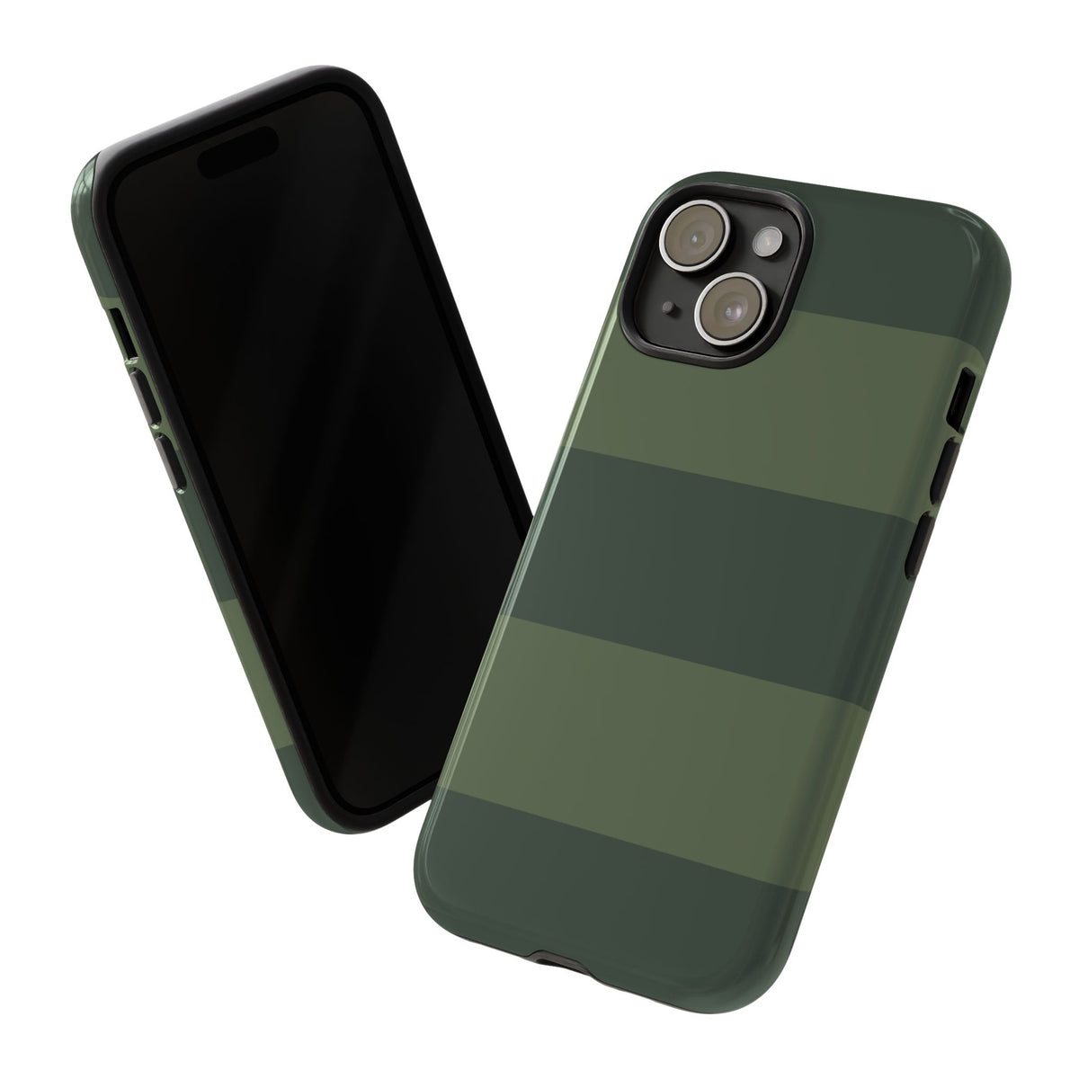 Green Horizontal Stripe Pattern Phone Case - Green Phone Case
