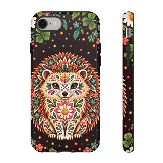 Vibrant Terracotta and Teal Calavera Hedgehog Phone Case - Multicolor Phone Case - iPhone 8 / Glossy