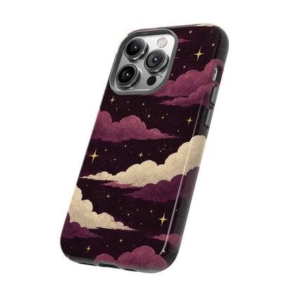 Illustrated Plum Clouds & Stars Phone Case