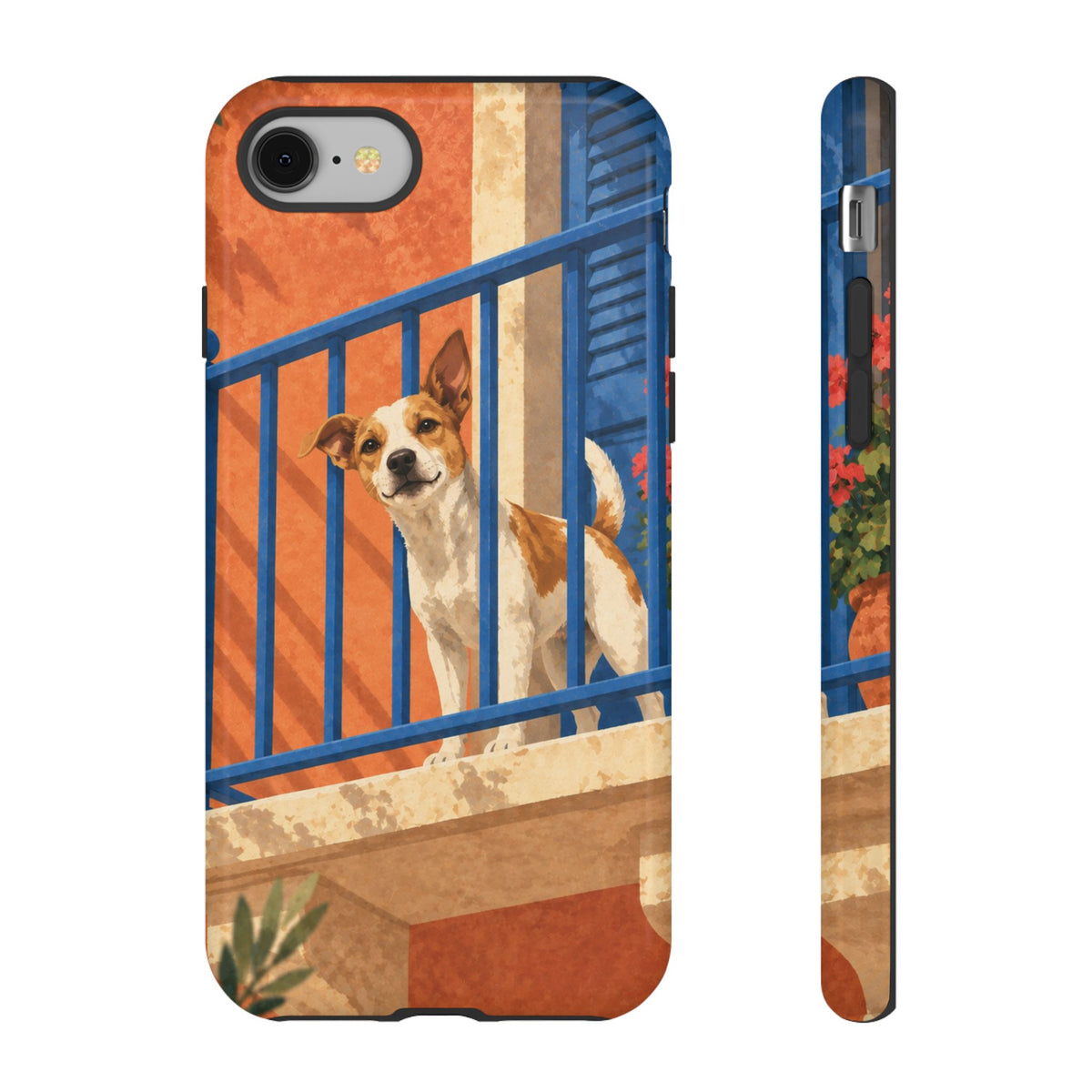 Jack Russell Terrier Balcony Busybody Phone Case - Multicolor Phone Case - iPhone 8 / Glossy