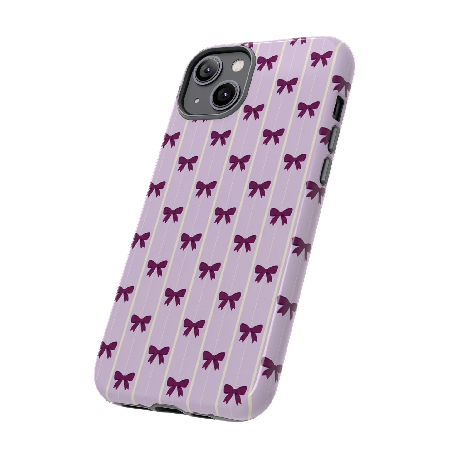 Retro Plum Purple Bow Pattern Phone Case