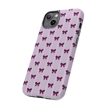 Retro Plum Purple Bow Pattern Phone Case