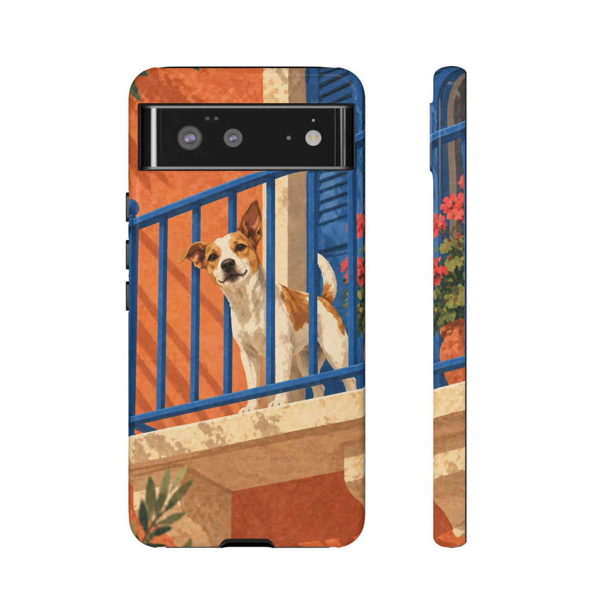 Jack Russell Terrier Balcony Busybody Phone Case - Multicolor Phone Case - Google Pixel 6 / Glossy