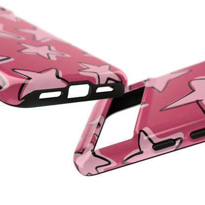 Raspberry Pink Doodle Star Phone Case