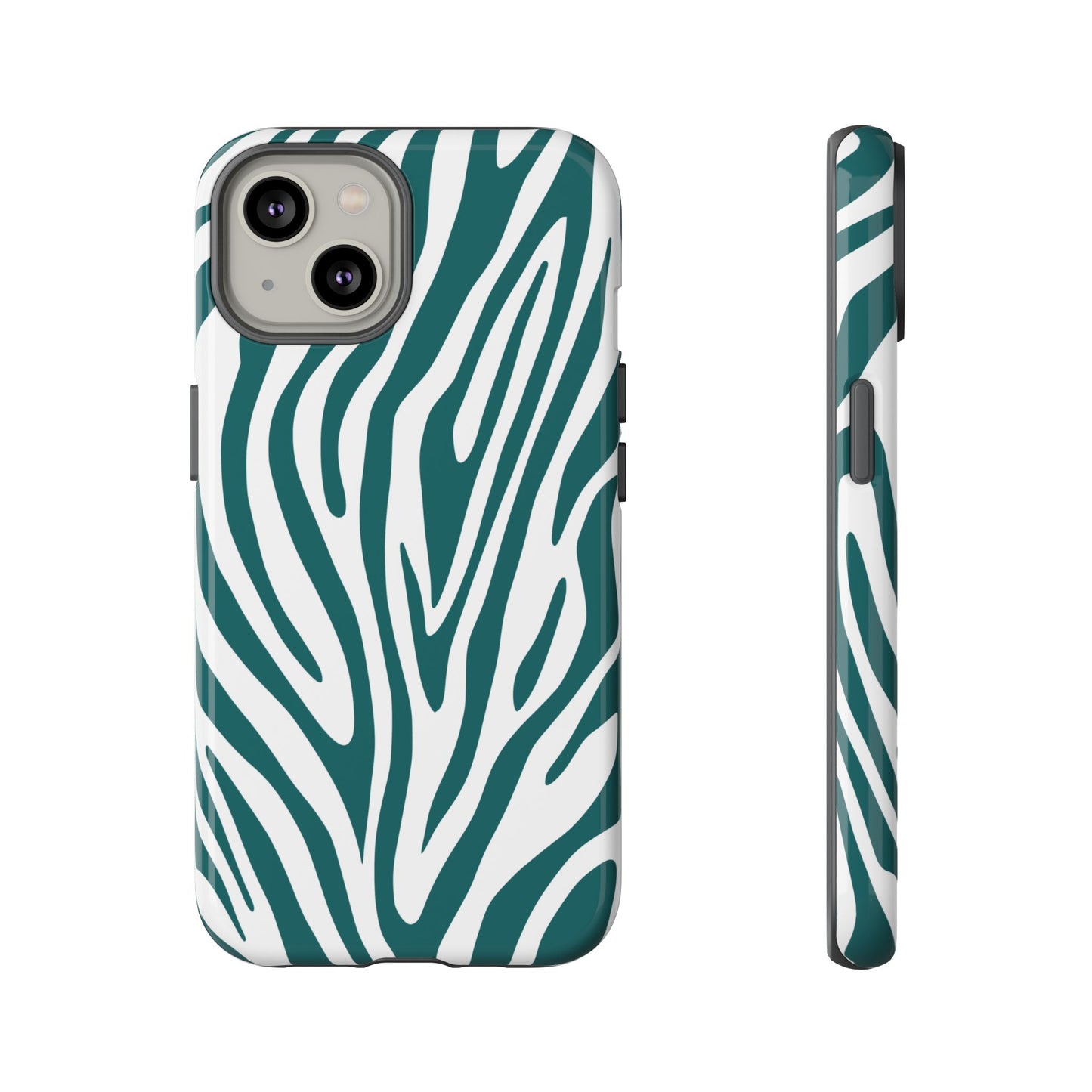 Graphic Teal Tiger Print Phone Case