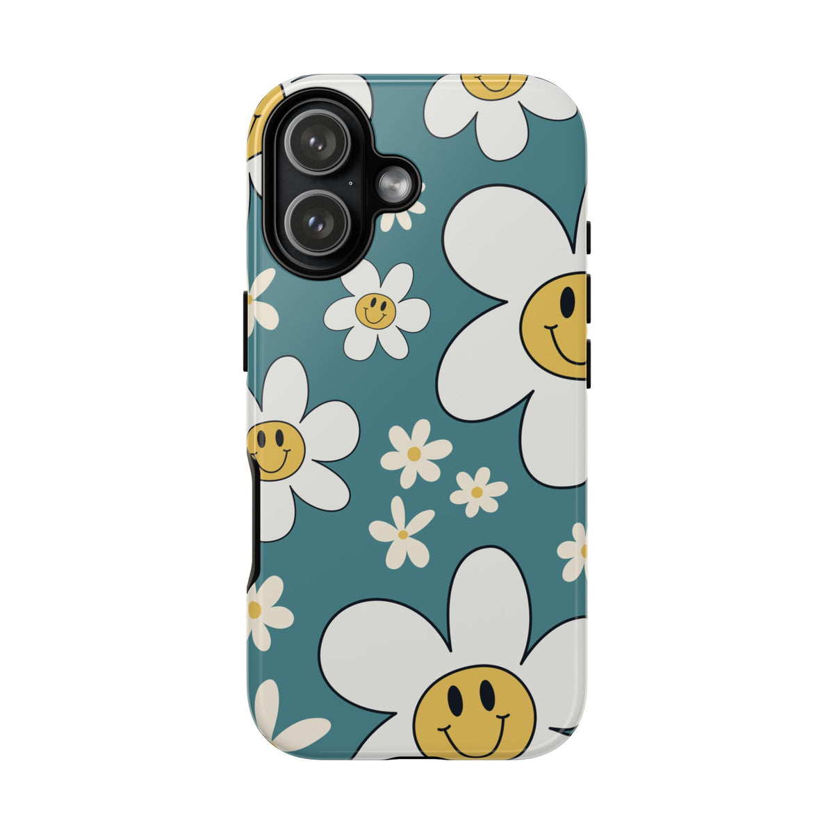 Fun Retro Daisy Pattern with Light Blue Background Phone Case - Blue Phone Case - iPhone 17 / Glossy