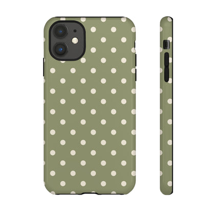 Green & White Dot Pattern Phone Case