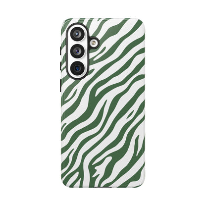 Stylish Sage Zebra Print Phone Case