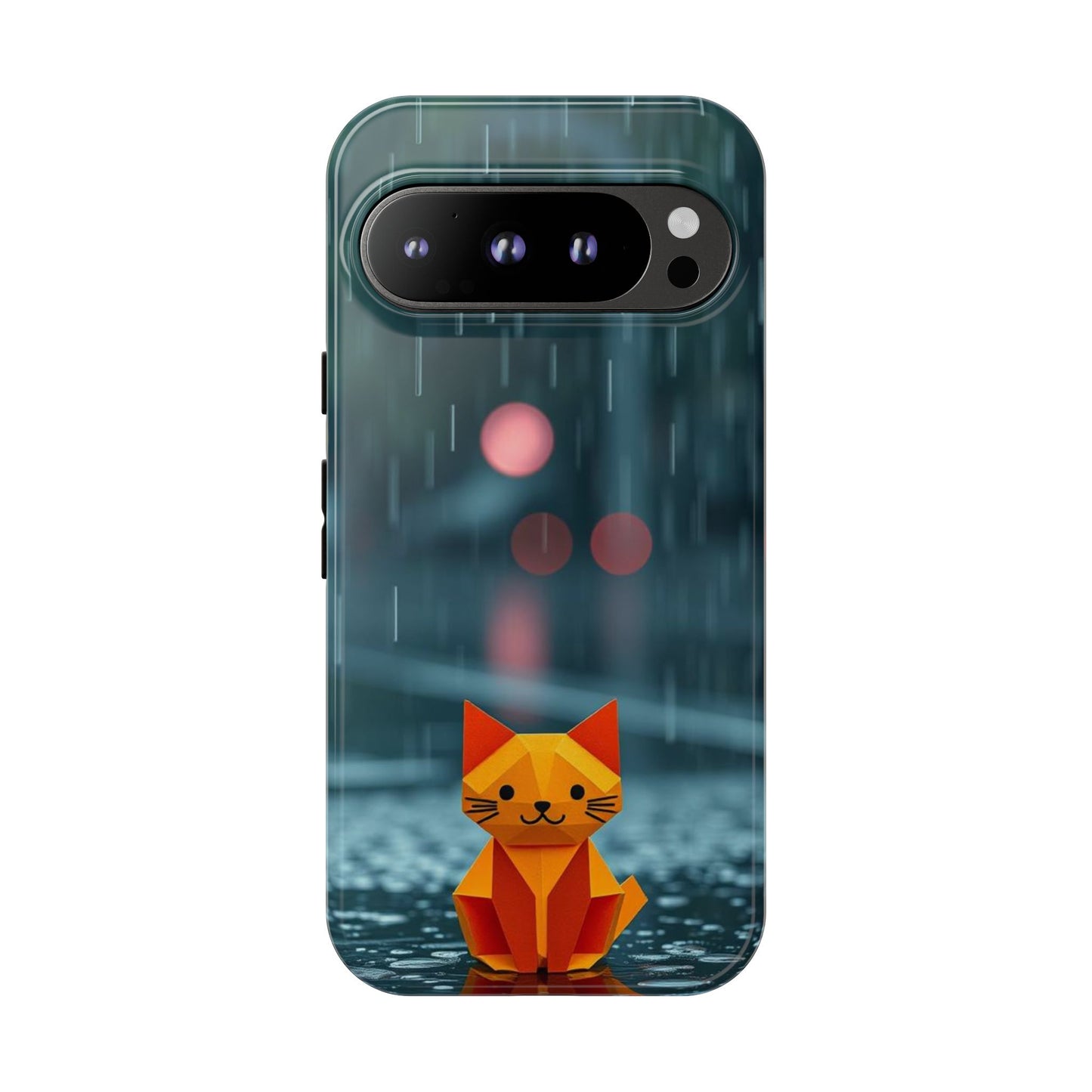 Google Pixel 9 Pro / Glossy Phone Case - Origami ’Soggy Cat’ Design Phone Case