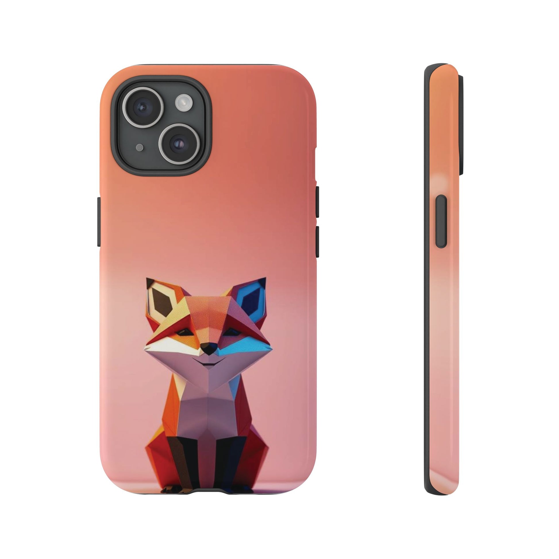 Sassy Origami Fox Design Phone Case - Red Phone Case - iPhone 15 / Glossy